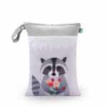 Adorable Raccoon Holding Flowers Gray Baby Bag