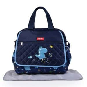 Charming Cartoon Dinosaur Navy Blue Nappy Bag