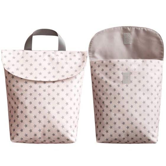 Charming Stars Pattern Design Light Pink Diaper Bag