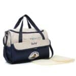 Cute Love Me Forever Baby Bear Navy Blue Changing Bag