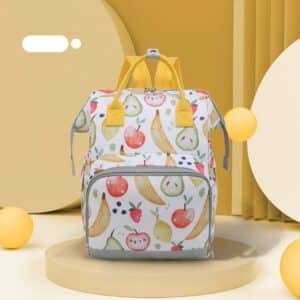 Kawaii Fruits Art Design White Nappy Backpack