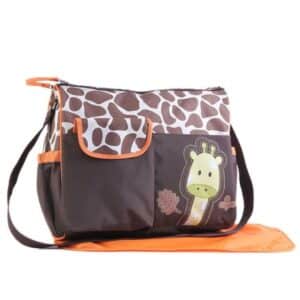 Kawaii Giraffe Pattern Brown Orange Nappy Bag
