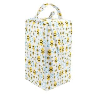 Kawaii Insect Bee Print Pattern White Nappy Bag