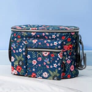 Lovely Red Roses Floral Pattern Blue Changing Bag