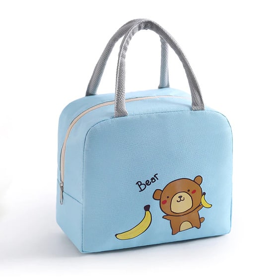 Adorable Brown Bear With Bananas Thermal Bento Bag