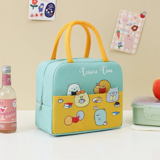 Adorable Chibi Animals Leisure Time Art Lunch Tote