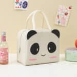 Charming Panda Bear Face Design Ivory Lunch Tote