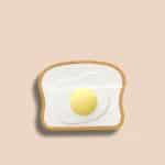 Cute Egg Toast Design 3D White AirPods Cover