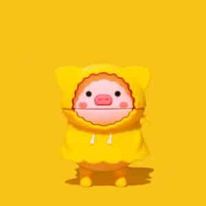 Kawaii Pig Wearing Yellow Cloak 3D AirPods Case