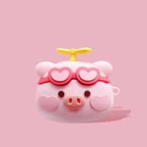 Lovely Pig Head Take-Copter Pink AirPods Cover