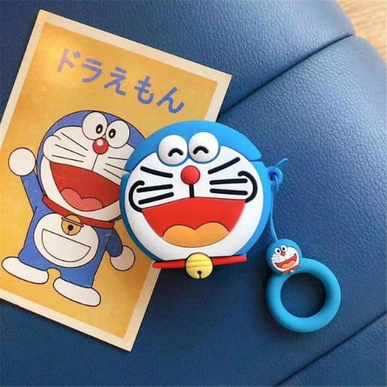 Adorable Happy Doraemon Head Blue AirPods Case