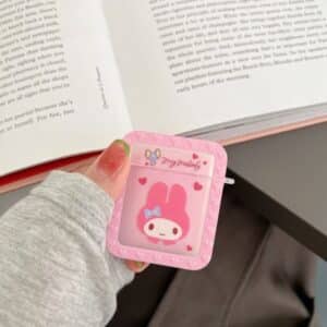 Adorable My Melody Head Logo Pink AirPods Case