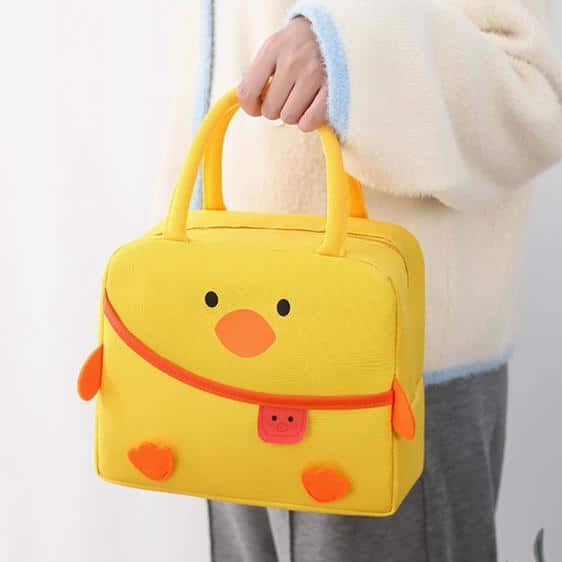 Charming Duck Vibrant Yellow Insulated Lunch Tote