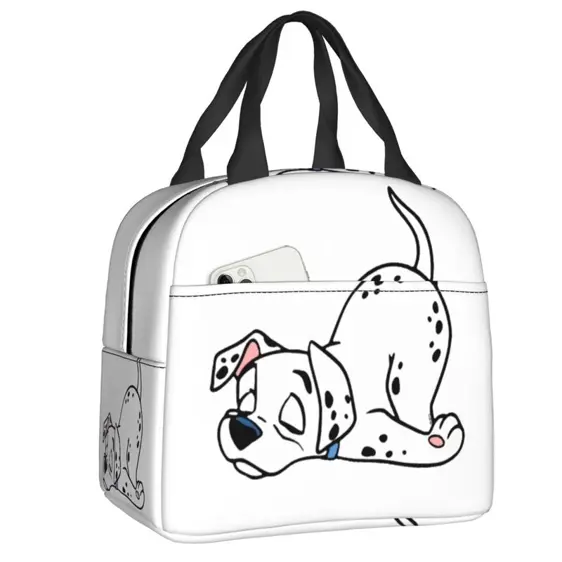 Cute Dalmatian Dog White Insulated Lunch Bag