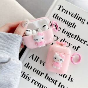 Cute Miniature Hello Kitty Pink AirPods Case
