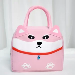 Cute Shiba Inu Dog Design Pink Thermal Lunch Pail