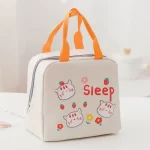 Adorable Cats And Strawberries Beige Lunch Pail