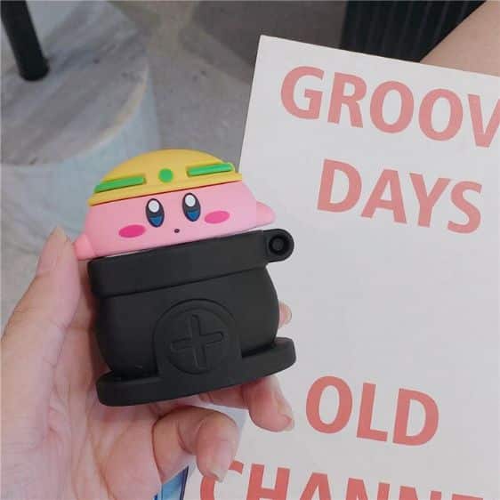 Adorable Kirby Inside Cannon Black AirPods Case