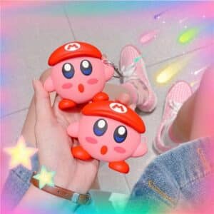 Charming Kirby Wearing Mario Hat Pink AirPods Cover