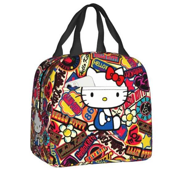 Cute Hello Kitty Typography Design Lunch Tote