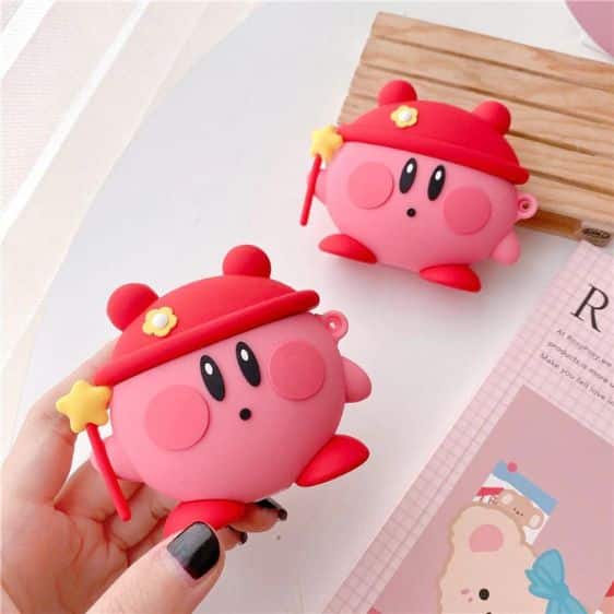 Cute Nintendo Kirby Star Wand Pink AirPods Case