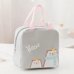 Cute Two Bear Gray Insulated Ladies Lunch Tote