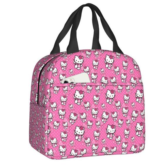 Lovely Hello Kitty Pattern Pink Thermal Lunch Tote