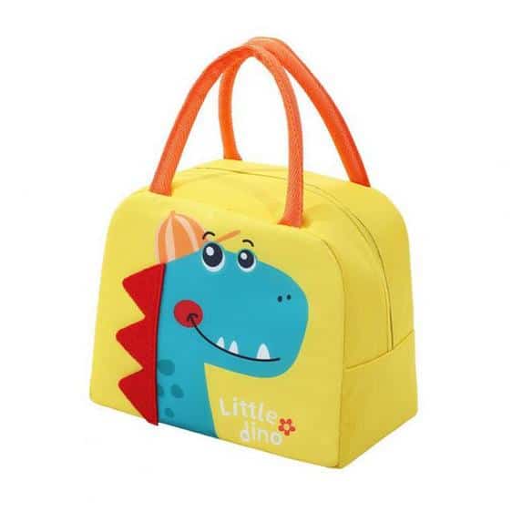 Lovely Little Dino Yellow Insulated Girly Bento Bag