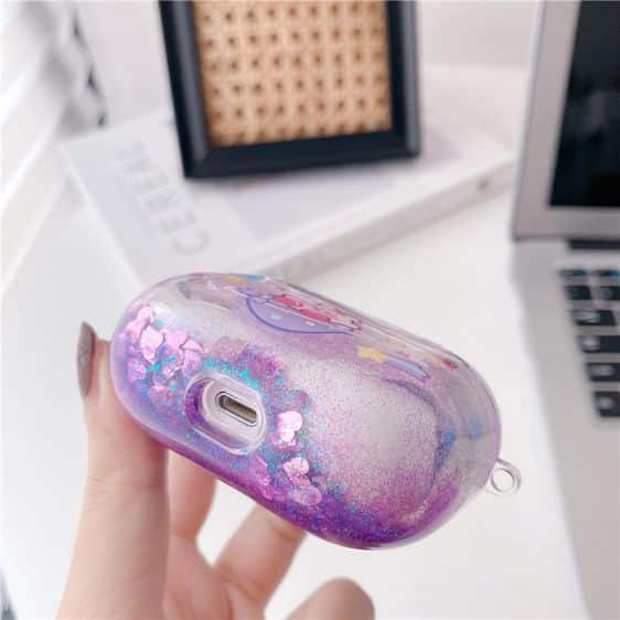 Charming Kirby Glitter Universe Purple AirPods Case