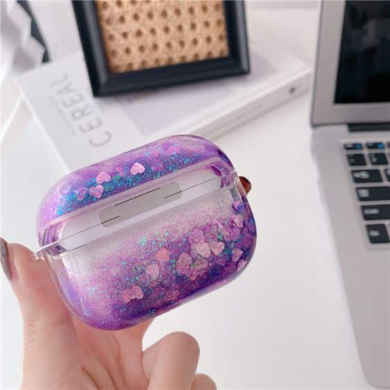 Charming Kirby Glitter Universe Purple AirPods Case