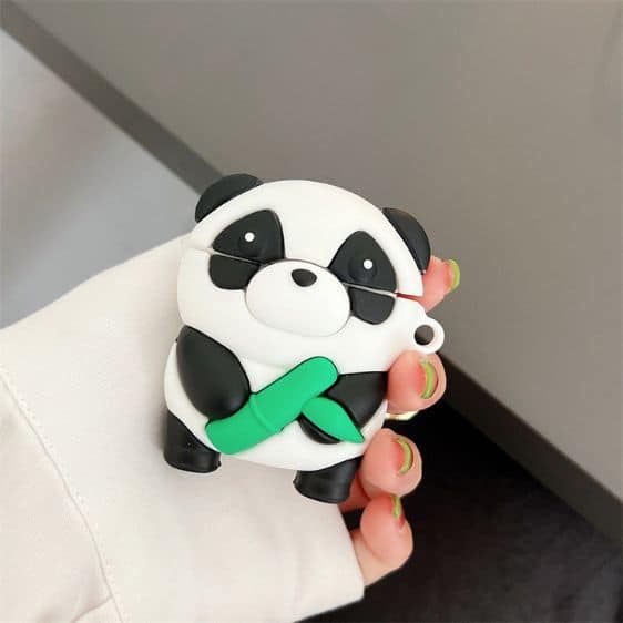 Kawaii Animal Panda Holding Bamboo 3D AirPods Case