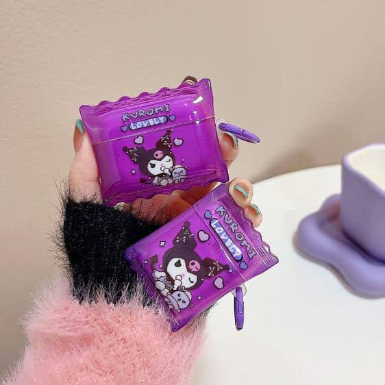 Lovely Kuromi Sanrio Character Violet AirPods Case