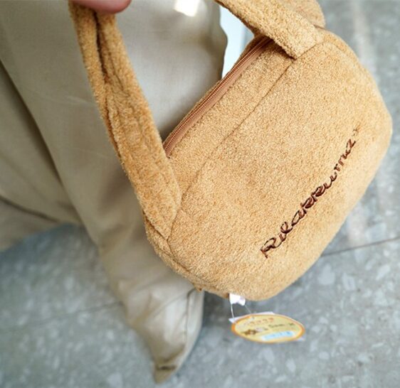 Adorable Rilakkuma Face Brown Girl's Plush Handbag