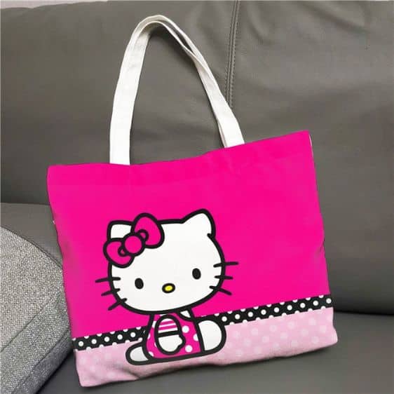 Adorable Sanrio Cat Hello Kitty Hot Pink Tote Bag