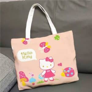 Charming Sanrio Hello Kitty Butterfly Insects Art Tote Bag