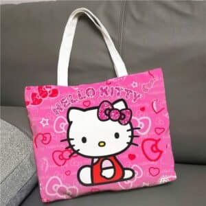 Cute Sanrio Hello Kitty Cat Ribbon Pattern Tote Bag