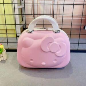 Adorable Hello Kitty Embossed Face Pink Makeup Bag