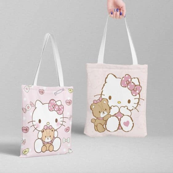 Adorable Hello Kitty & Tiny Chum Pink Girly Tote Bag