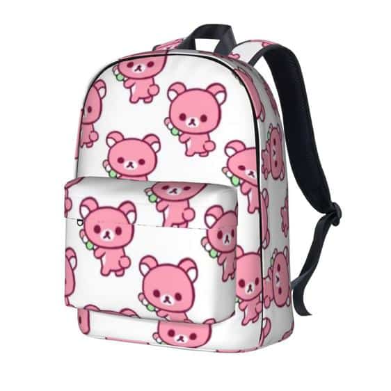 Adorable Pink Rilakkuma Pattern White Teen Backpack