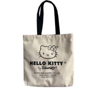 Charming Minimalist Hello Kitty Head Logo Canvas Tote Bag
