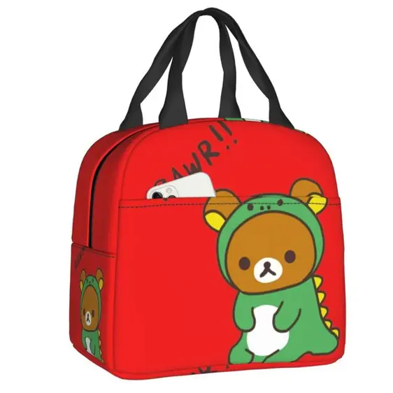 Charming Rilakkuma Dinosaur Outfit Red Thermal Lunch Bag