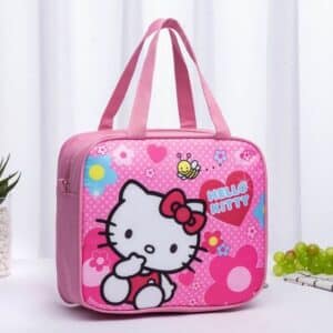 Cute Hello Kitty Flower Heart Polka Dots Pattern Lunch Bag