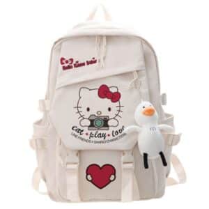 Cute Hello Kitty Holding Camera Eat Play Love Backpack