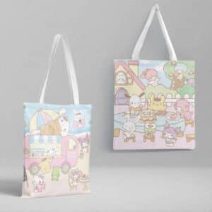 Cute Hello Kitty & Sanrio Characters Cake Party Tote Bag