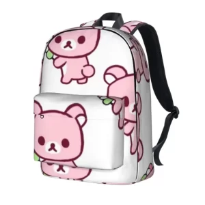 Cute Pink Rilakkuma Holding Dango Rice Ball Backpack