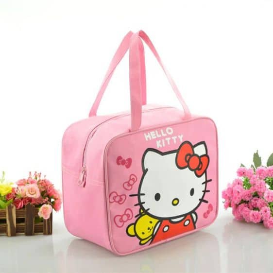 Kawaii Hello Kitty Bear Friend Ribbon Pattern Lunch Bag