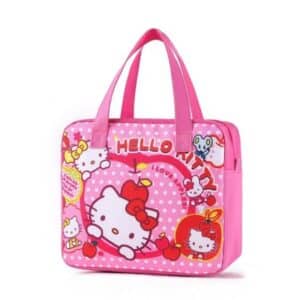 Kawaii Hello Kitty I Love Apples Pink Insulated Lunch Bag