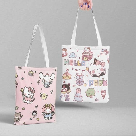 Kawaii Hello Park Hello Kitty & My Melody Art Tote Bag