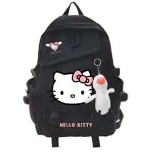 Kawaii Sanrio Cat Hello Kitty Minimalist Head Logo Black Backpack