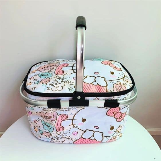 Kawaii Sanrio Hello Kitty Art Insulated Picnic Lunch Bag